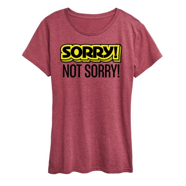 

Женская футболка "Sorry not sorry" с принтом Hasbro, красный