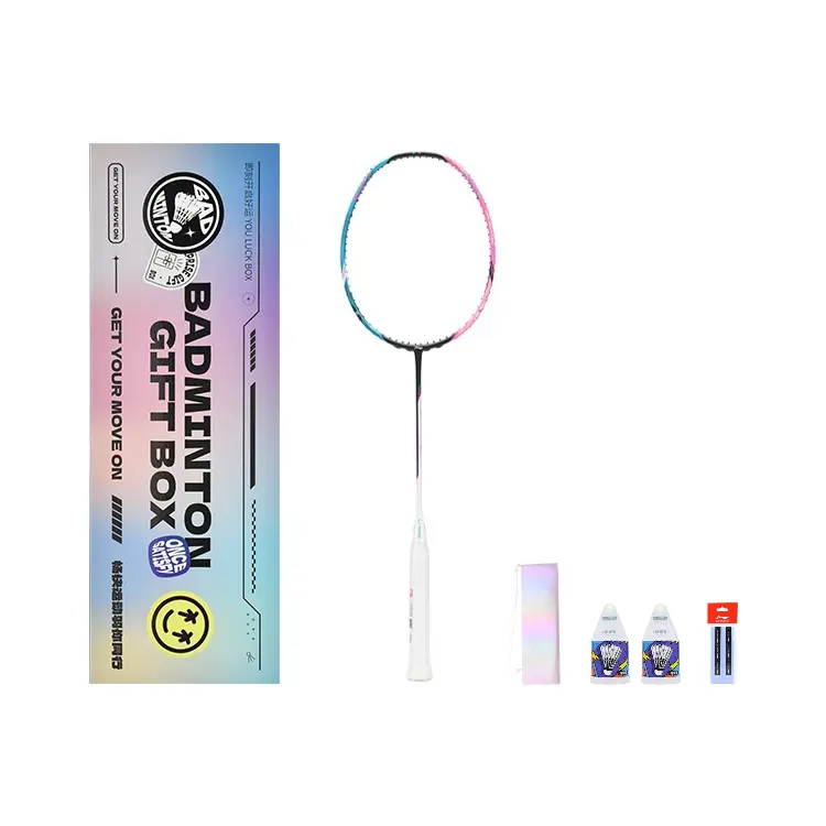 

LiNing Halberd 8000 бадминтонная ракетка Full Carbon, тип Control, универсальная, для защиты, профессиональная, унисекс, одиночная Li-Ning, зеленый розовый+smiling face box