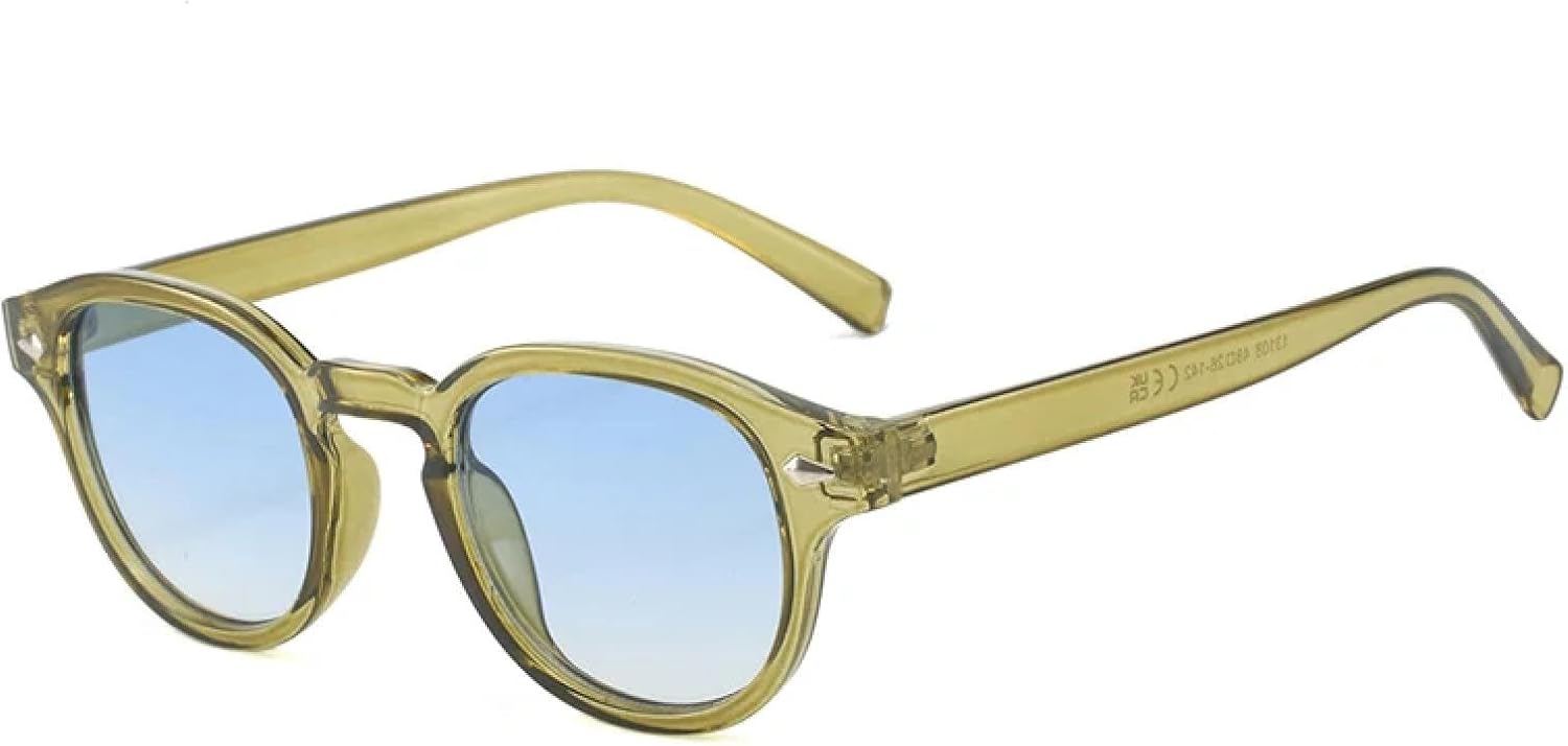 

Мужские солнцезащитные очки с овальными заклепками, прозрачные линзы с градиентом цвета «океан», защита от УФ-излучения UV400, женские солнцезащитные очки голубого цвета DSVIGF, Green Blue Gradient