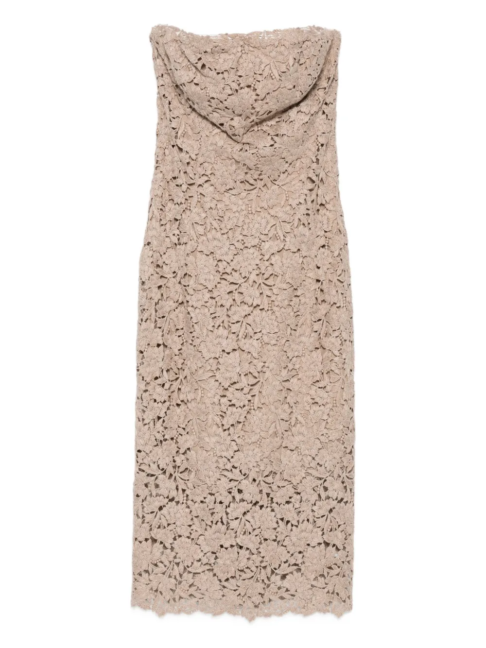 

Платье мини с цветочным кружевом Ermanno Scervino, нейтральный