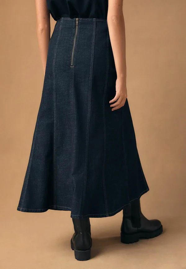 Длинная джинсовая юбка миди с полным швом Next, Denim Rinse — фото 3
