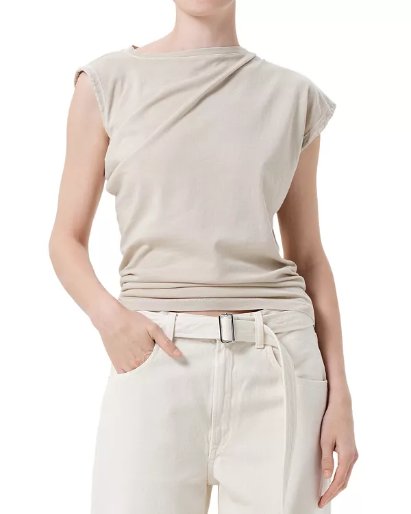 

Асимметричная футболка Бет Agolde, бежевый