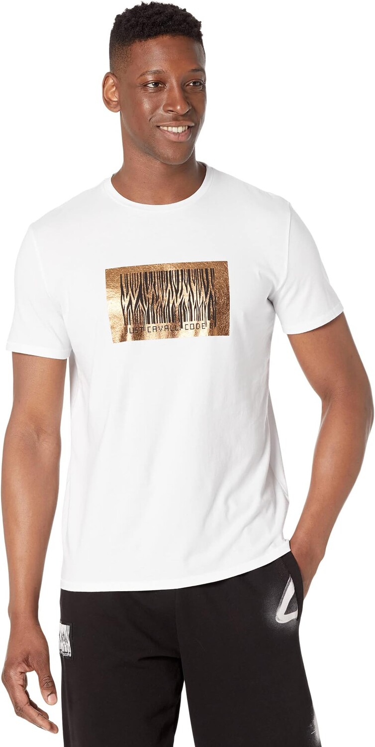 

Футболка Just Cavalli Queens T-Shirt with "Just Code" Foil Logo, белый