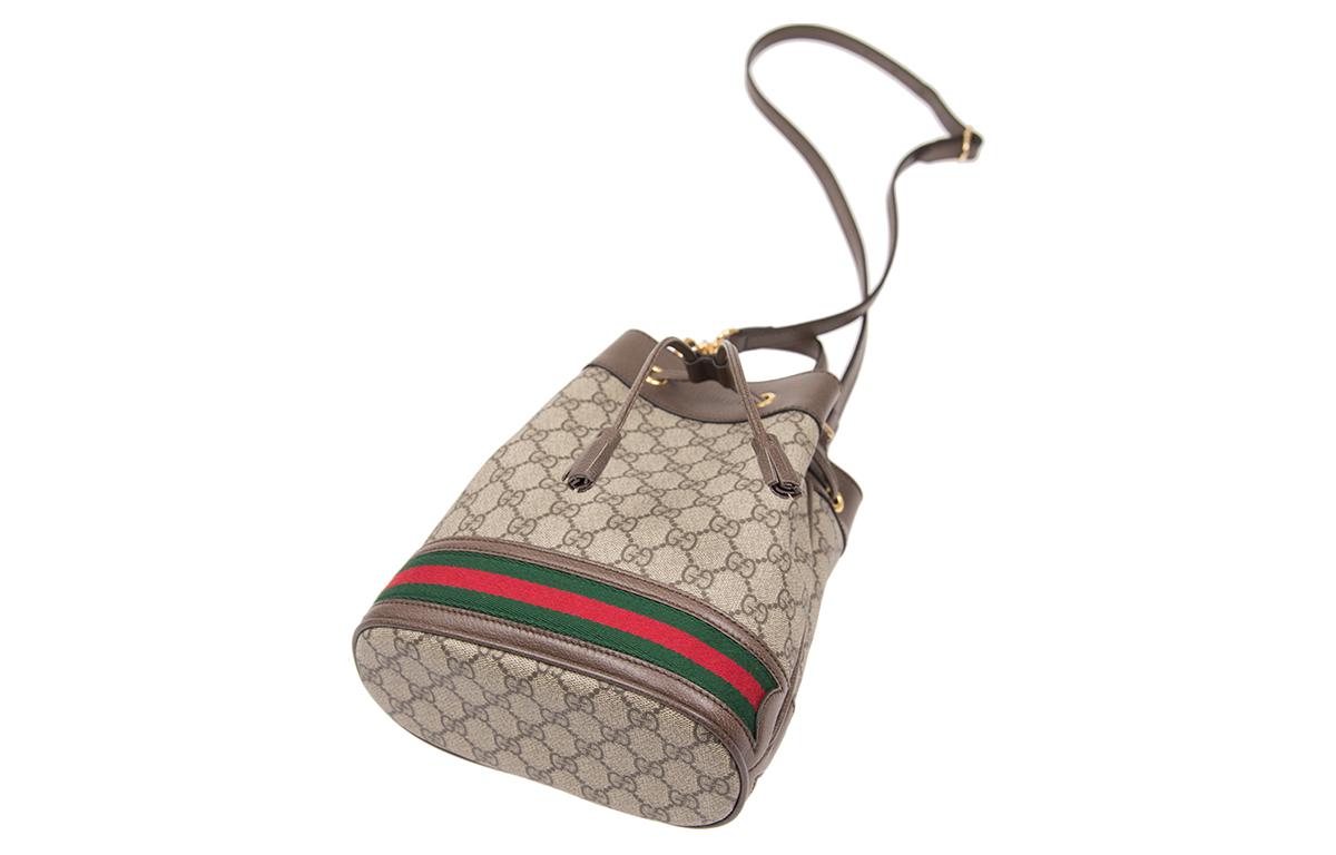 Сумка-ведро GUCCI Ophidia из канваса с кожаной отделкой — фото 4