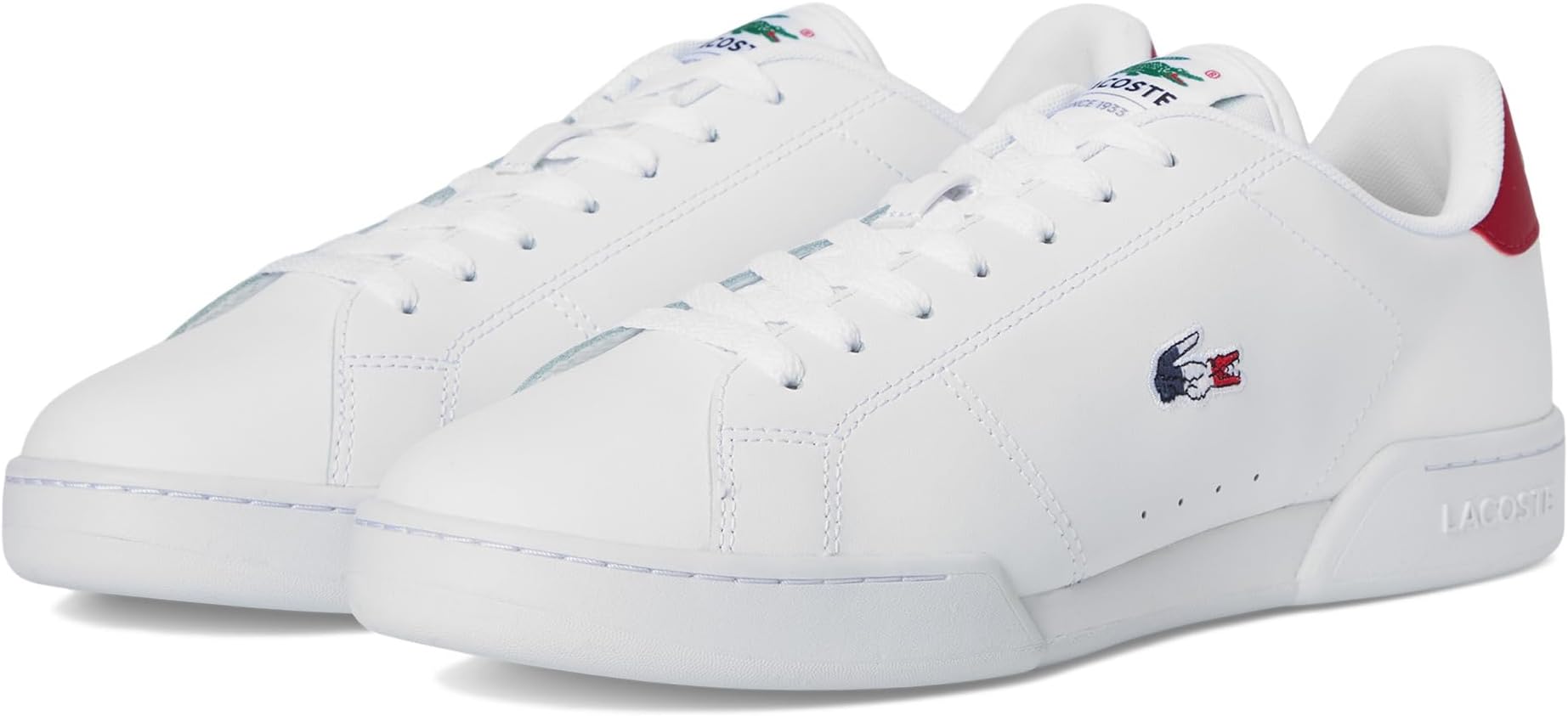 

Кроссовки Lacoste Carnaby Cup Leather Sneakers, цвет White/Navy/Red