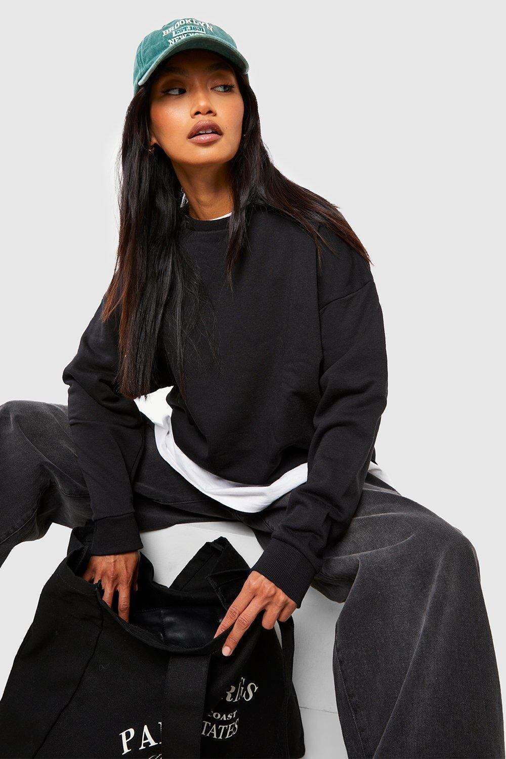 

Свитшот оверсайз из переработки Boohoo, черный
