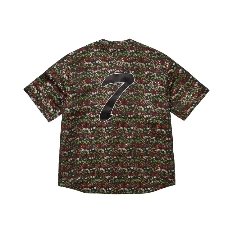 Трикотажная ткань Supreme Floral Jacquard Jersey, цвет черный — фото 2
