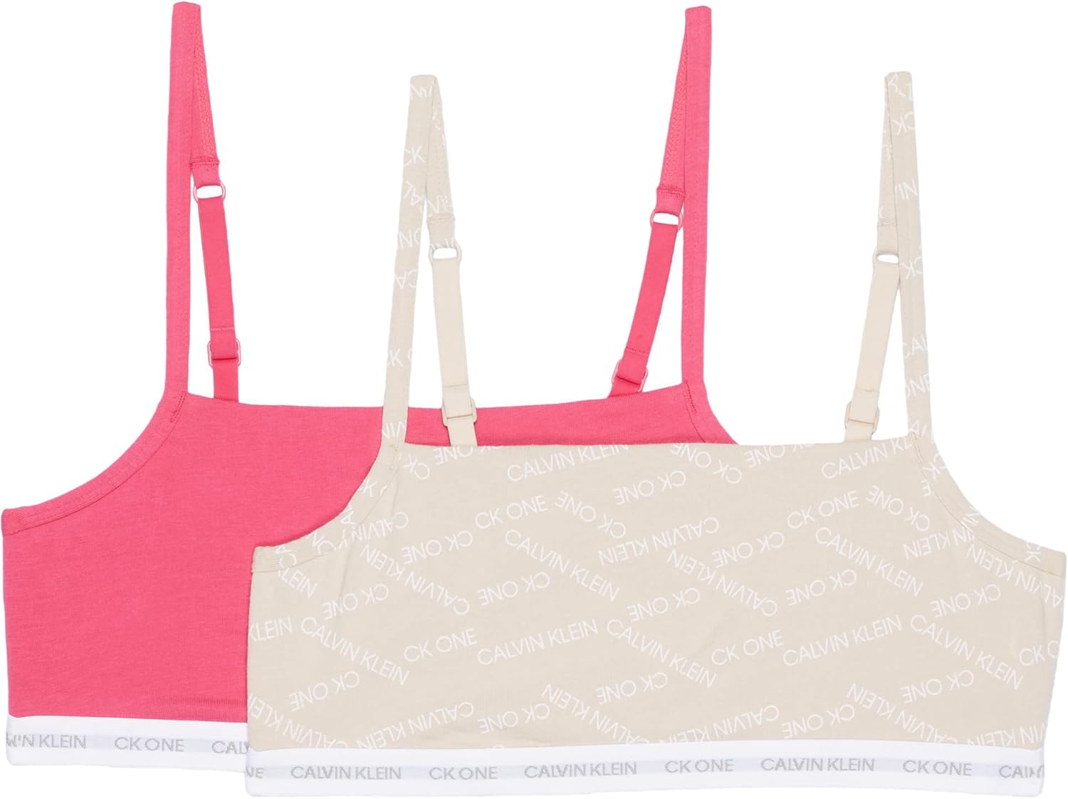 

Комплект из 2 бюстгальтеров-бралеттов Calvin Klein One Cotton Unlined, Raspberry Sorbet/Caution Logo/Beechwood