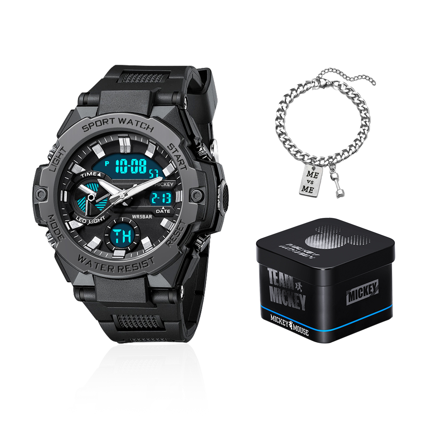 

Disney Классические мужские часы с электронно-кварцевым механизмом, ремешок из TPU, черный циферблат