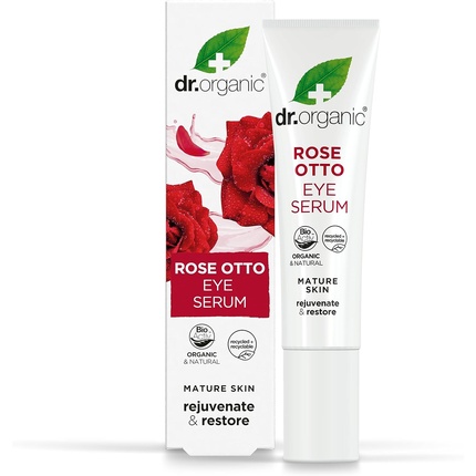 

Rose Otto Сыворотка для глаз, восстанавливающая тонкие линии, 15 мл, розовая, Dr Organic