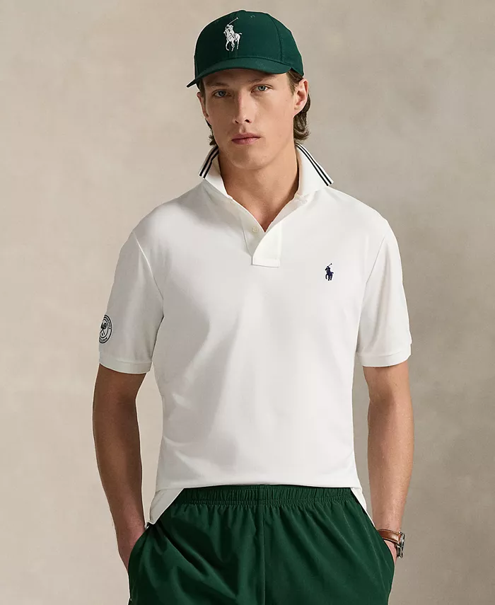

Унисекс поло Wimbledon Classic-Fit с эластичной тканью Polo Ralph Lauren, белый