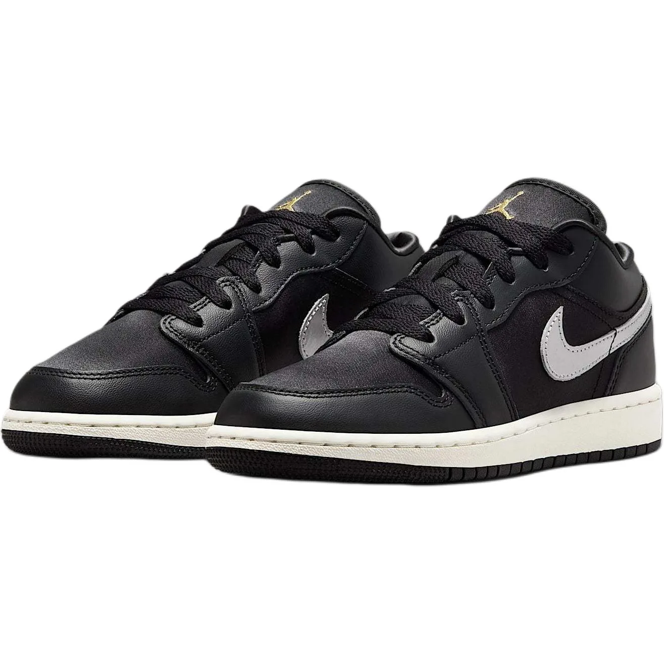 Jordan Детские баскетбольные кроссовки low top черные/серебристые с противоскользящей и износостойкой подошвой — фото 4