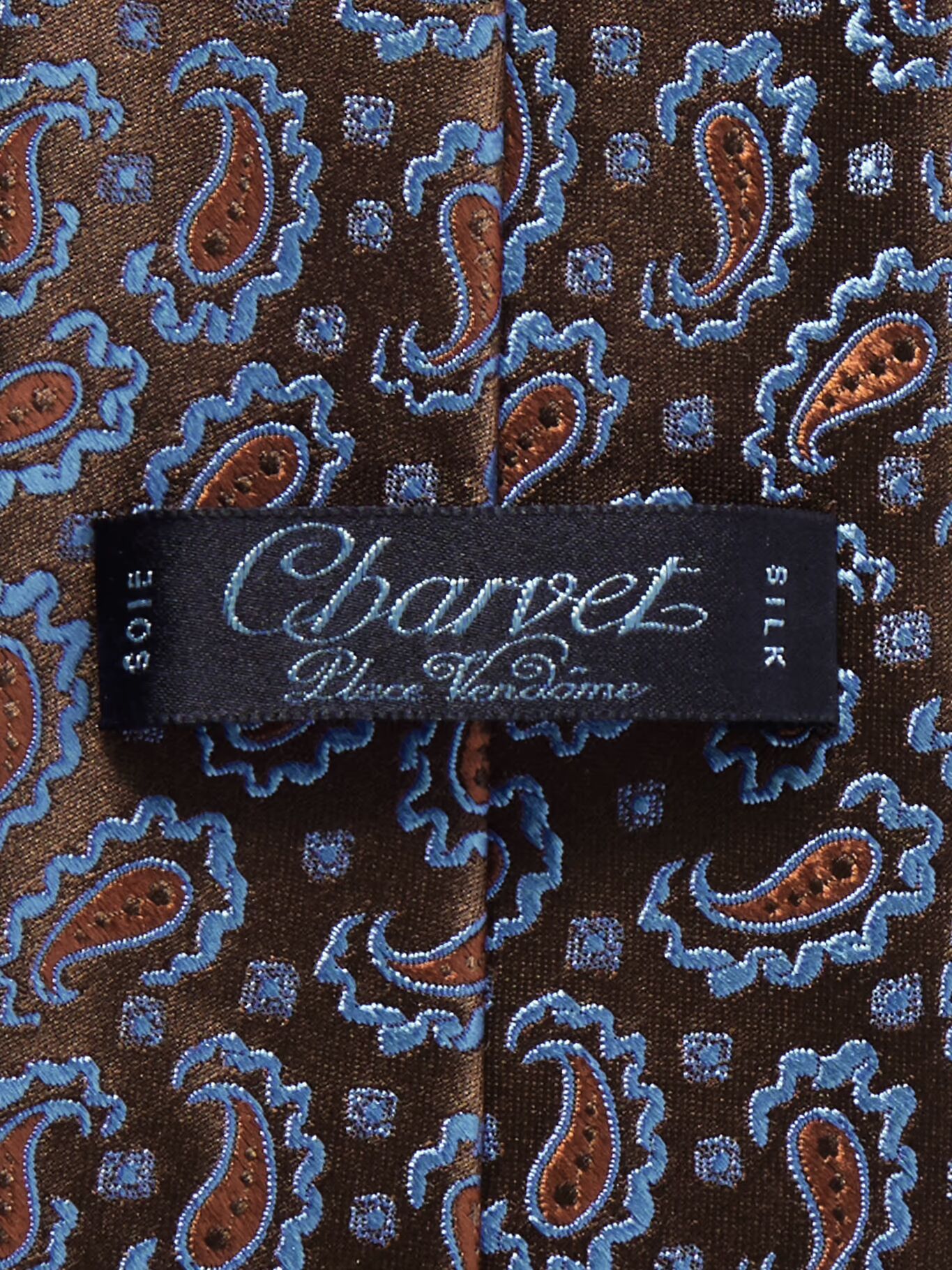 

Галстук из шелка и жаккарда с узором «пейсли» шириной 8,5 см CHARVET, коричневый