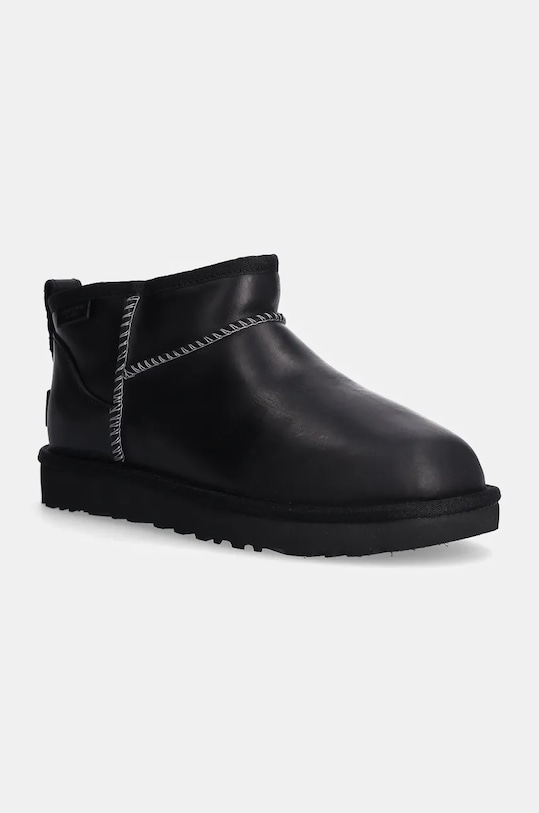 Угги зимние кожаные UGG Classic Ultra Mini Lthr Regen, черный