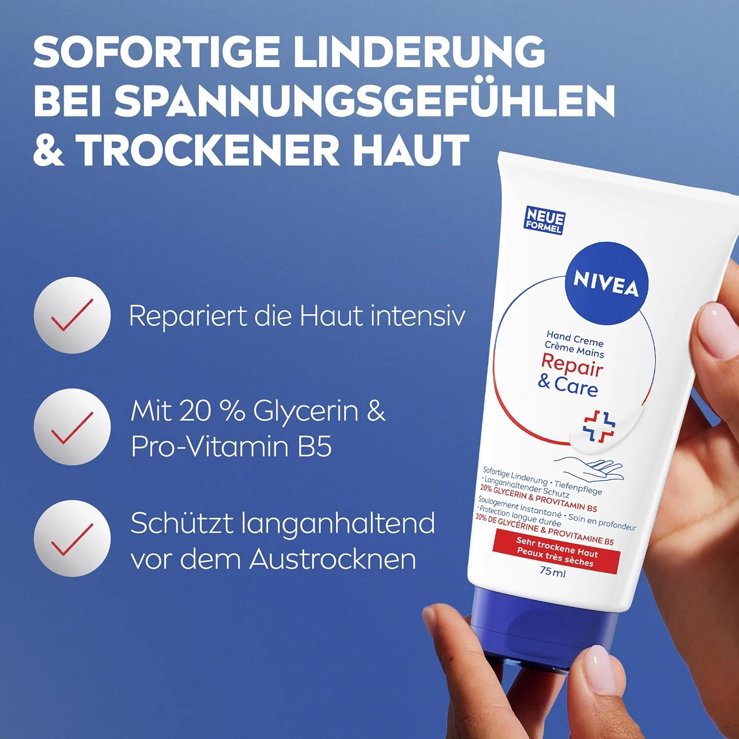 Крем для рук NIVEA 3-в-1 «Восстановление» 75 мл Nivea — фото 2