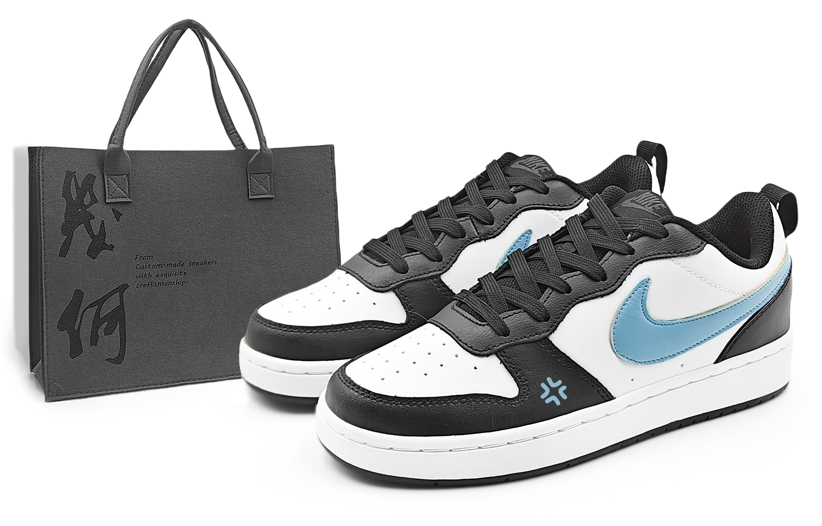 

Детские кроссовки для скейтбординга Court Borough Pasture Blue Low Top для подростков Nike, черный/синий