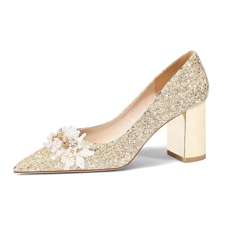

Туфли женские на высоком каблуке Imono, цвет Champagne Gold 6cm