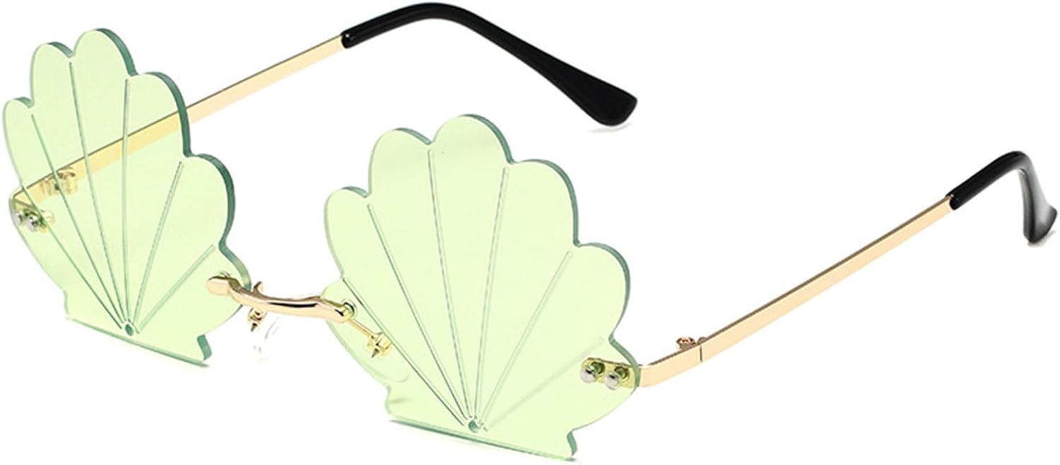 

Популярные солнцезащитные очки без оправы в форме ракушки, идеально подходящие для вечеринок и музыкальных фестивалей, ярких цветов, отлично подойдут для модных женщин CAZSTYK