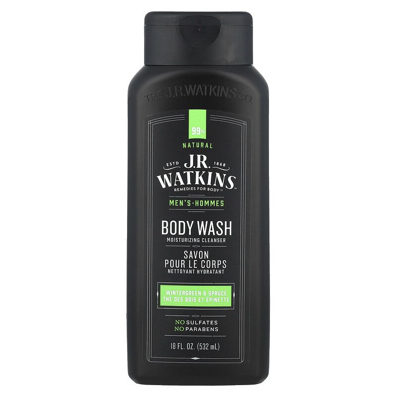 

J R Watkins, Гель для душа для мужчин, грушанка и ель, 532 мл (18 жидк. Унций)