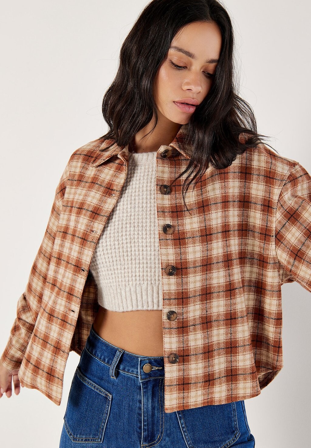 

Летняя куртка CROPPED CHECK Apricot, оранжевый