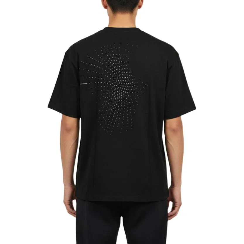 Футболка FOS T Shirts Men's Black с круглым вырезом, средней посадки Adidas — фото 3