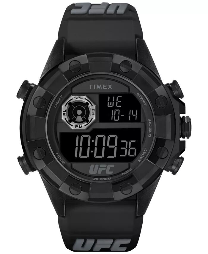 

Мужские часы UFC Kick Digital, черные полиуретановые часы, 49 мм Timex, черный
