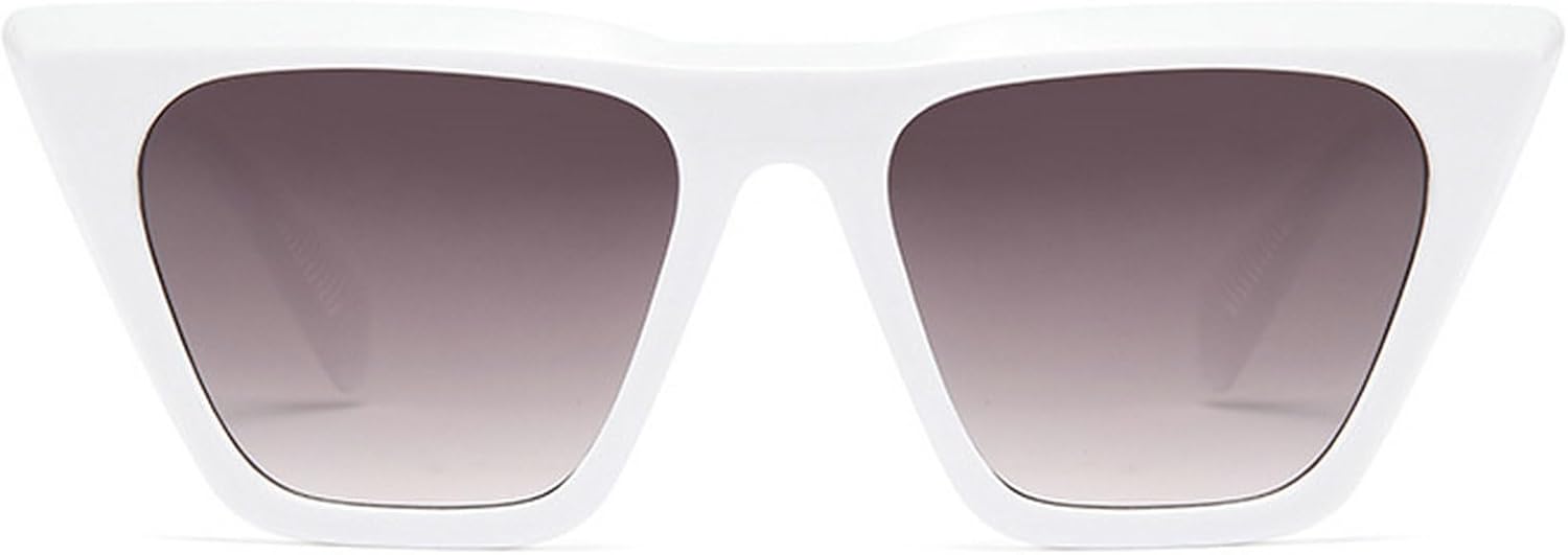 

Винтажные квадратные солнцезащитные очки «кошачий глаз», ретро-солнцезащитные очки «кошачий глаз», модные солнцезащитные очки для женщин, винтажные очки mincl, White Brown