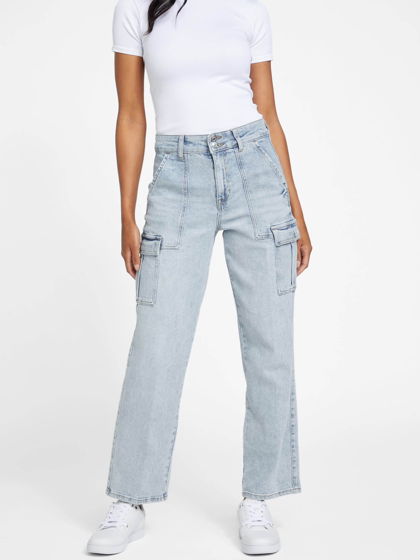 

Джинсы-карго Hailey с высокой посадкой Guess Factory, цвет light wash
