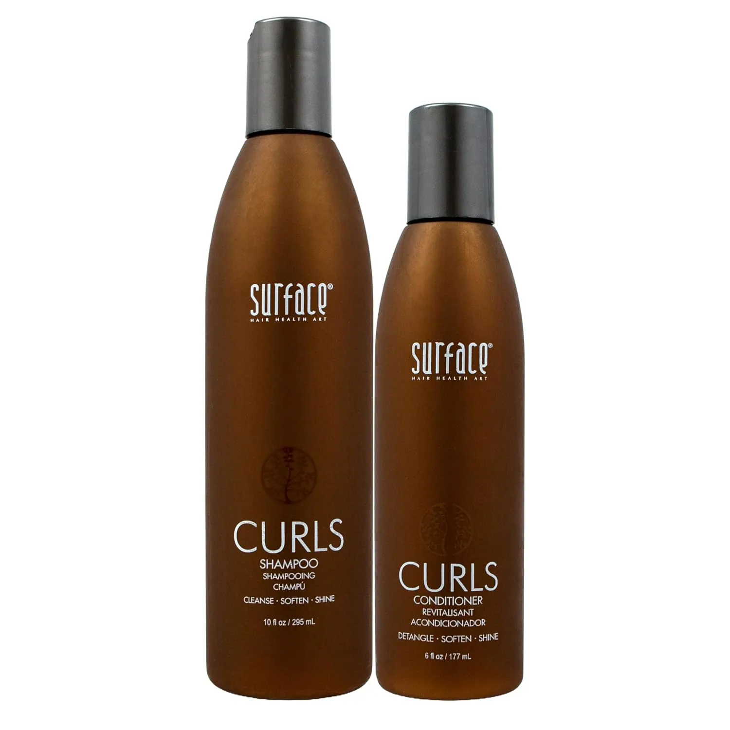 Набор из двух шампуня и кондиционера Surface Hair Curls для кудрявых волос, предотвращает пушение, подходит как для гладких, так и для четких укладок.