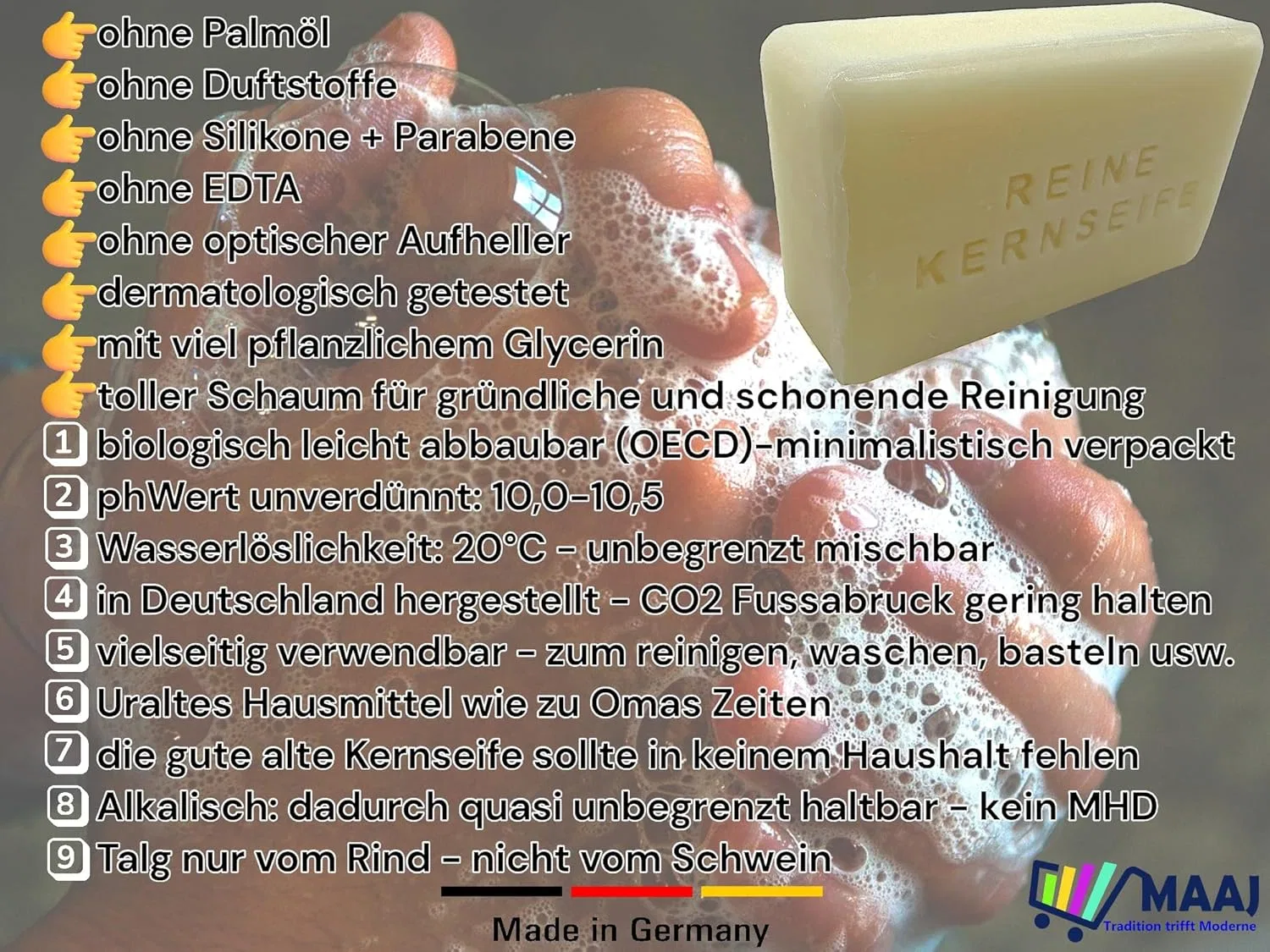 Чистое хозяйственное мыло Wasser Rose без отдушек и красителей, 110 шт. по 100 г Schutzmarke Wasserrose — фото 2