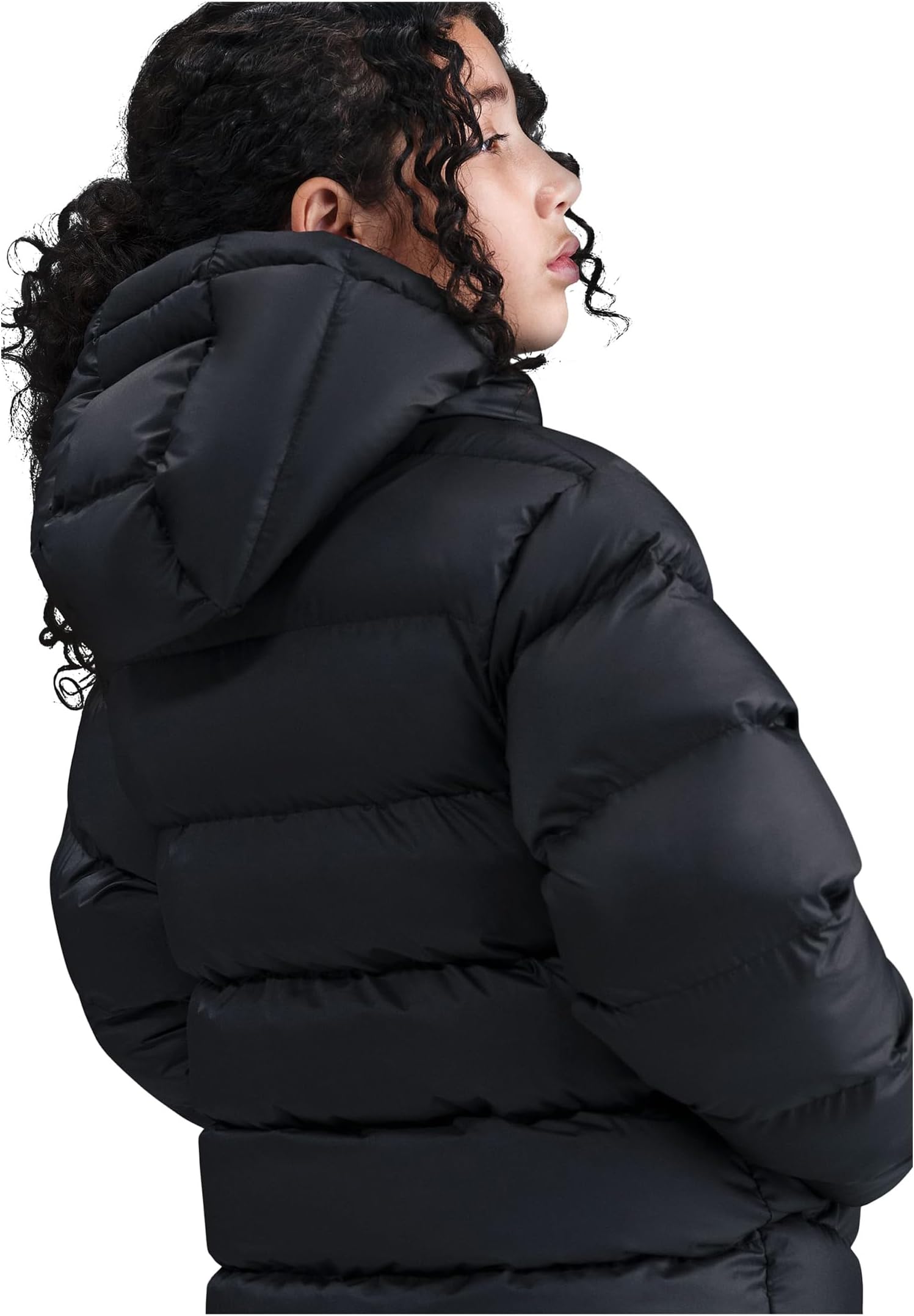 Спортивная куртка-пуховик свободного кроя Therma-FIT для игр на весь день Nike Kids, Black/White — фото 2