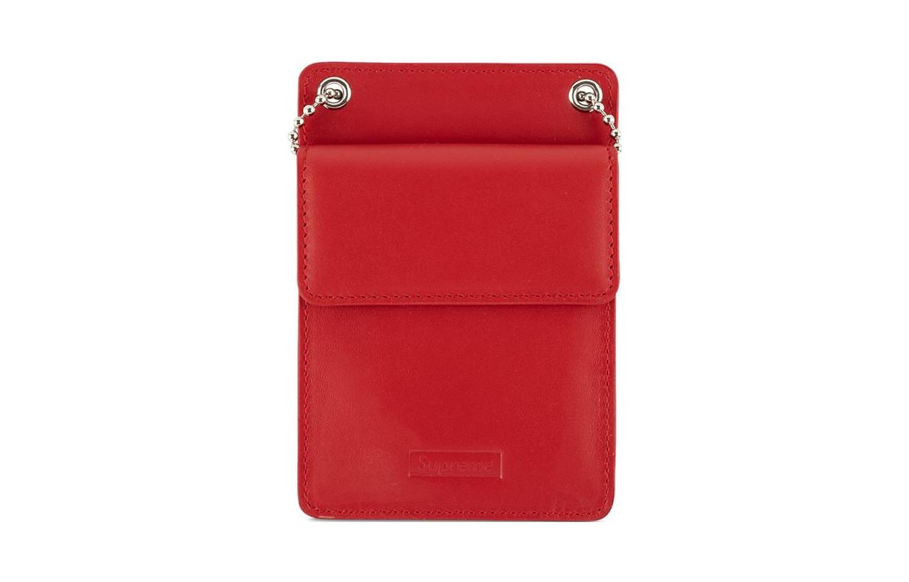 

Supreme Кожаный держатель для удостоверения с тисненым логотипом, Red