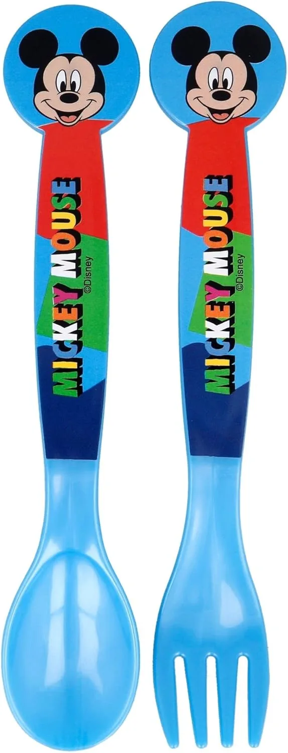 Набор из 2 столовых приборов PP Mickey Cool Summer, пластик, простой, стандартный, 2 Stor