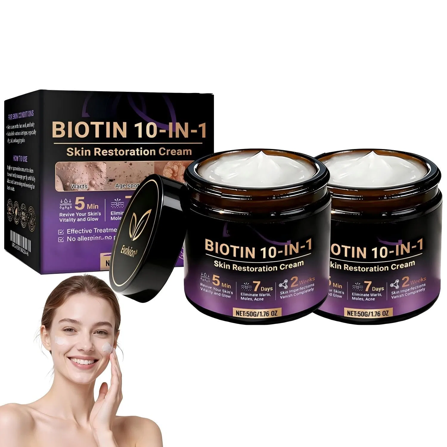 Крем для регенерации кожи «Biotin 10-in-1», 2 бутылки Generisch