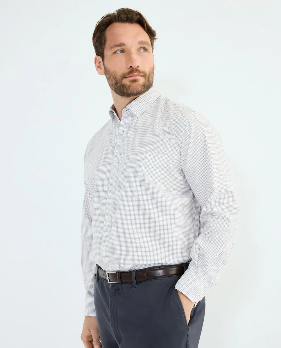 

Рубашка больших размеров спортивная с длинным рукавом из твилла в клетку Harrys цвета хаки Dustin