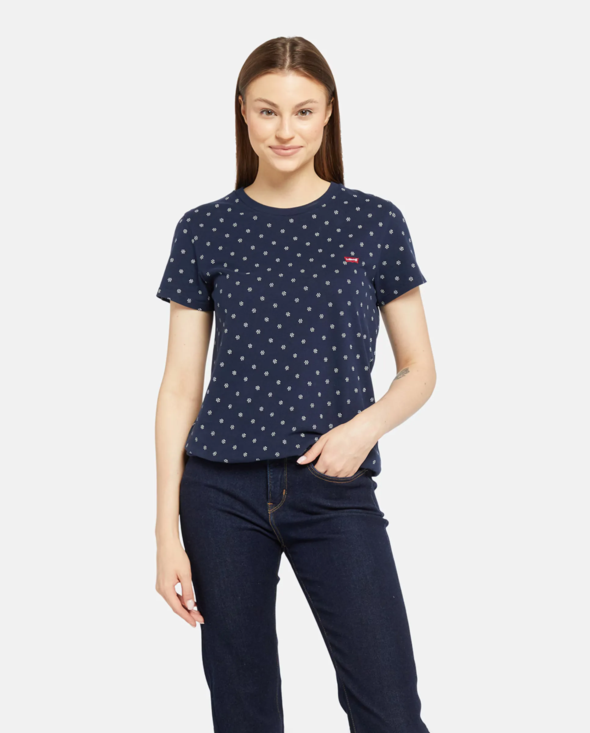 

Женская футболка с короткими рукавами и круглым вырезом Levi's, белый