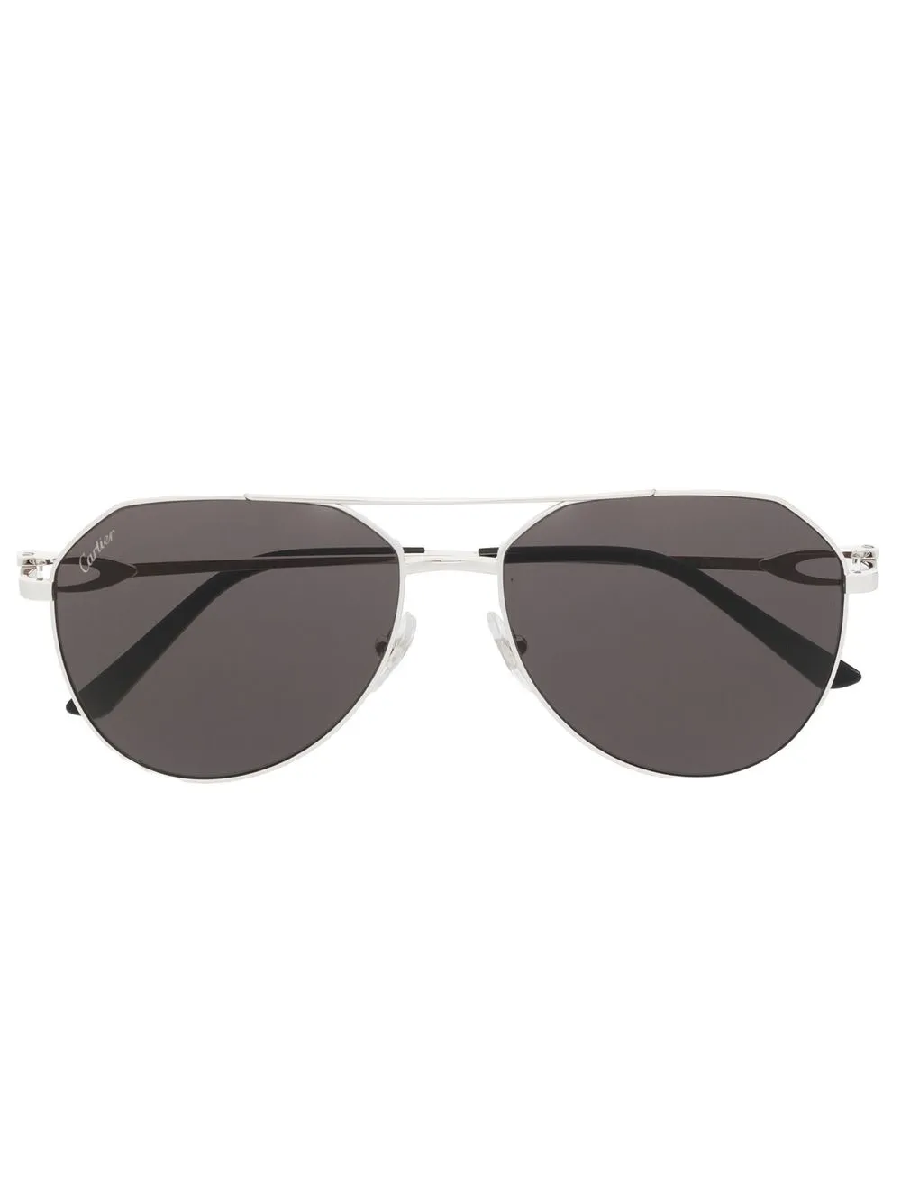 

Солнцезащитные очки-пилоты с затемненными линзами Cartier, серебристый