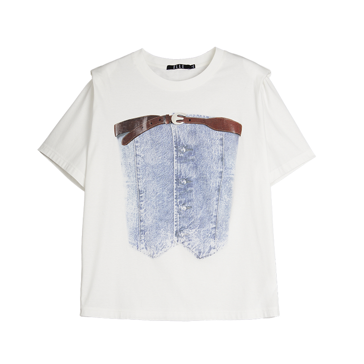 

ELLE Футболка женская Ecru с круглым вырезом Moderate