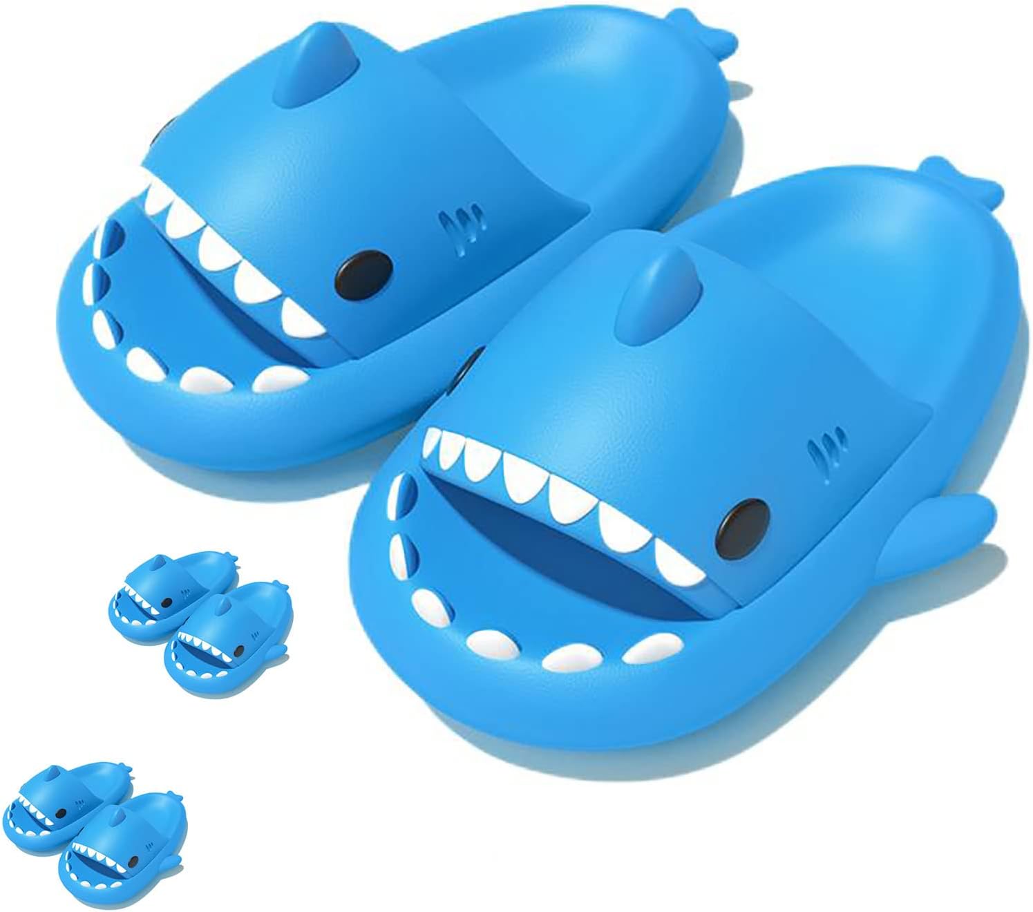 

Шлепанцы с акулами для женщин и мужчин, оригинальные шлепанцы Shark Slides, пляжные и для ванной, шлепанцы с акулой Generic, светло-голубой