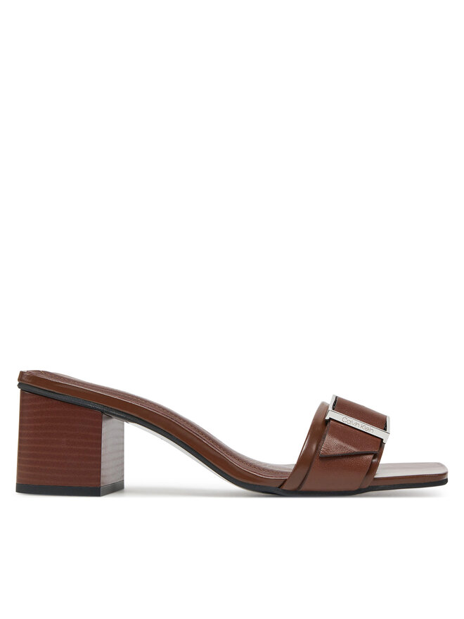 Мюли Heel Mule 50 W/Buckle - Lth HW0HW02478 Calvin Klein, коричневый