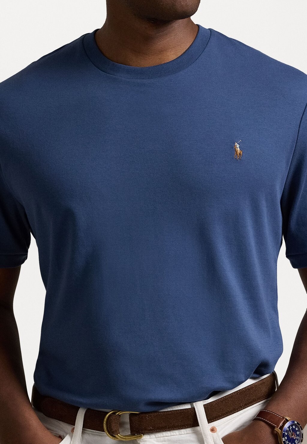 

Базовая футболка SOFT COTTON CREWNECK T-SHIRT Ralph Lauren, темно-синий