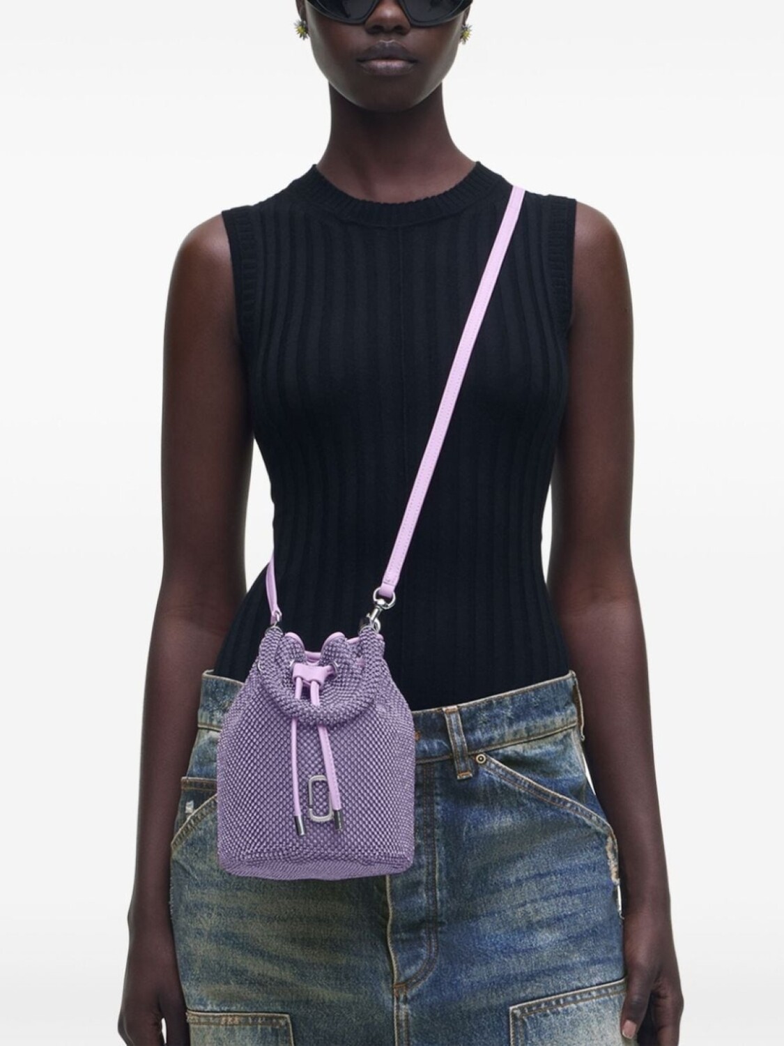 

Marc Jacobs сумка-ведро The Rhinestone Mini Bucket, фиолетовый
