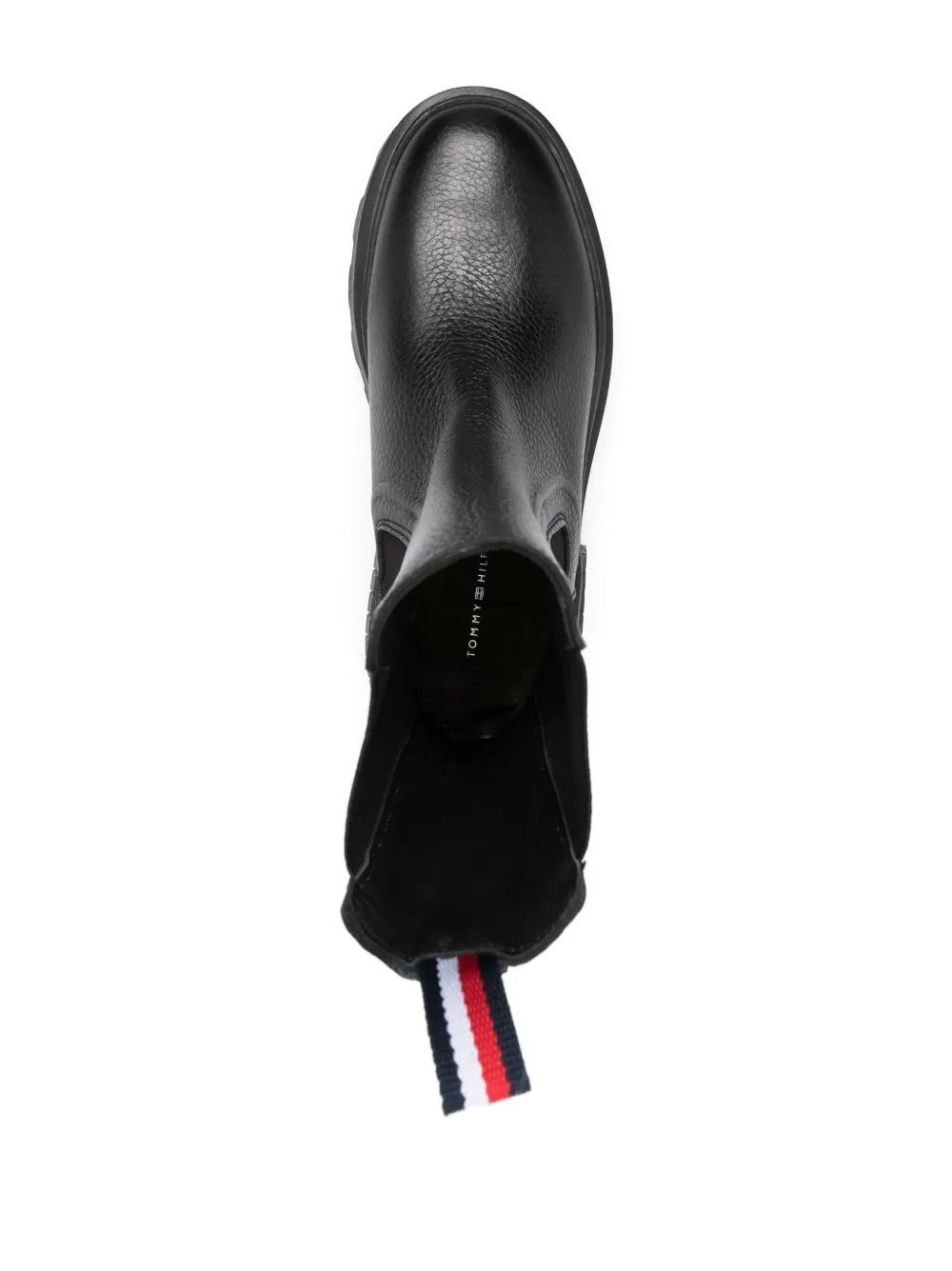 Кожаные ботинки на щиколотку с круглым носком Tommy Hilfiger, черный — фото 4
