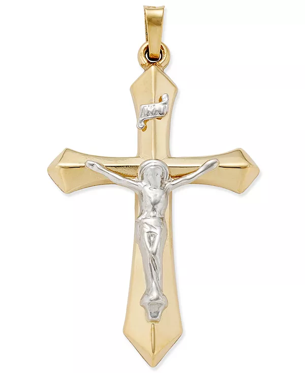

Двухцветный кулон-распятие из 14-каратного и белого золота Macy'S, two-tone