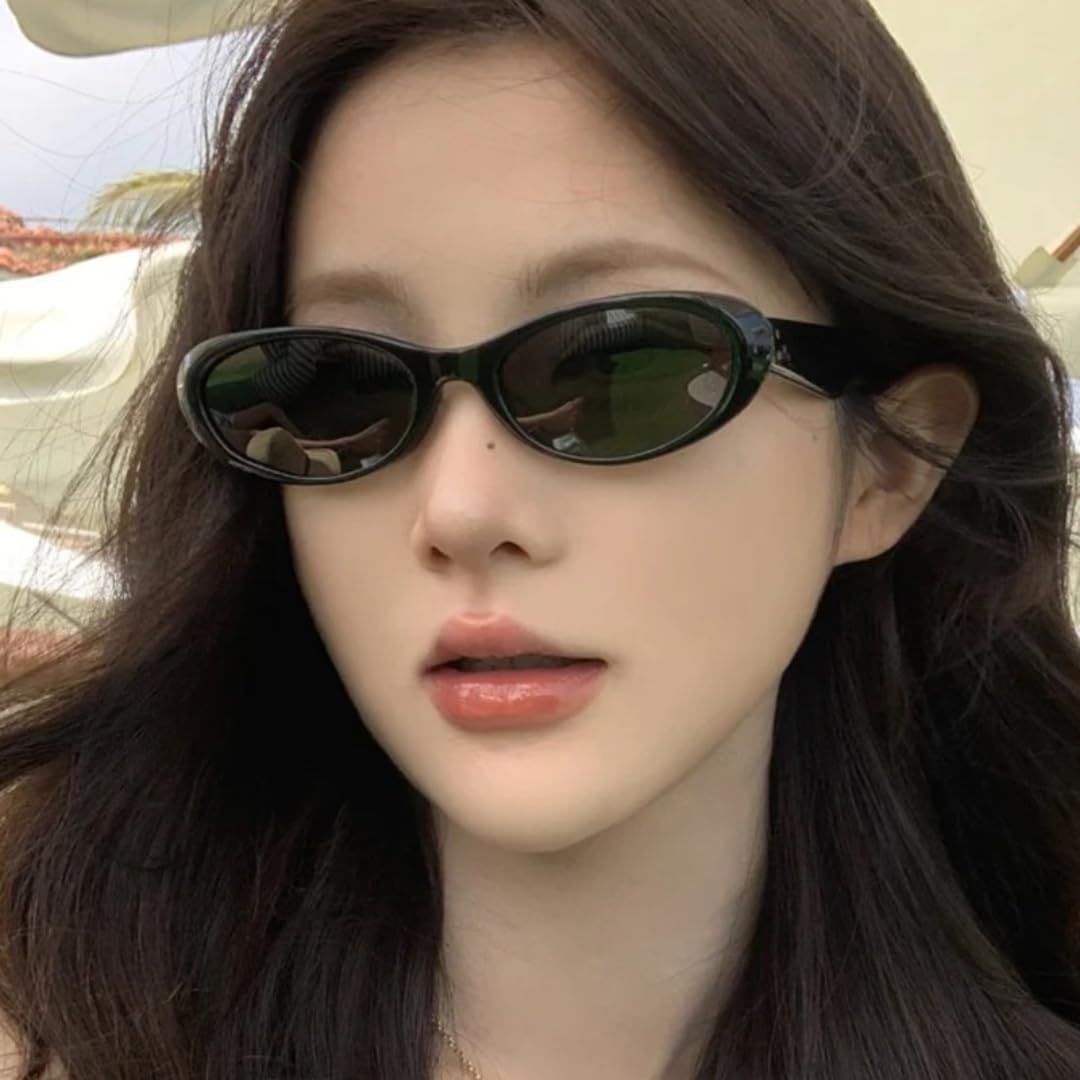 

Солнцезащитные очки с защитой UV400 | Маленькая овальная оправа «кошачий глаз» | Для женщин и мужчин | Для занятий спортом на открытом воздухе и вождения DSVIGF, White Gray