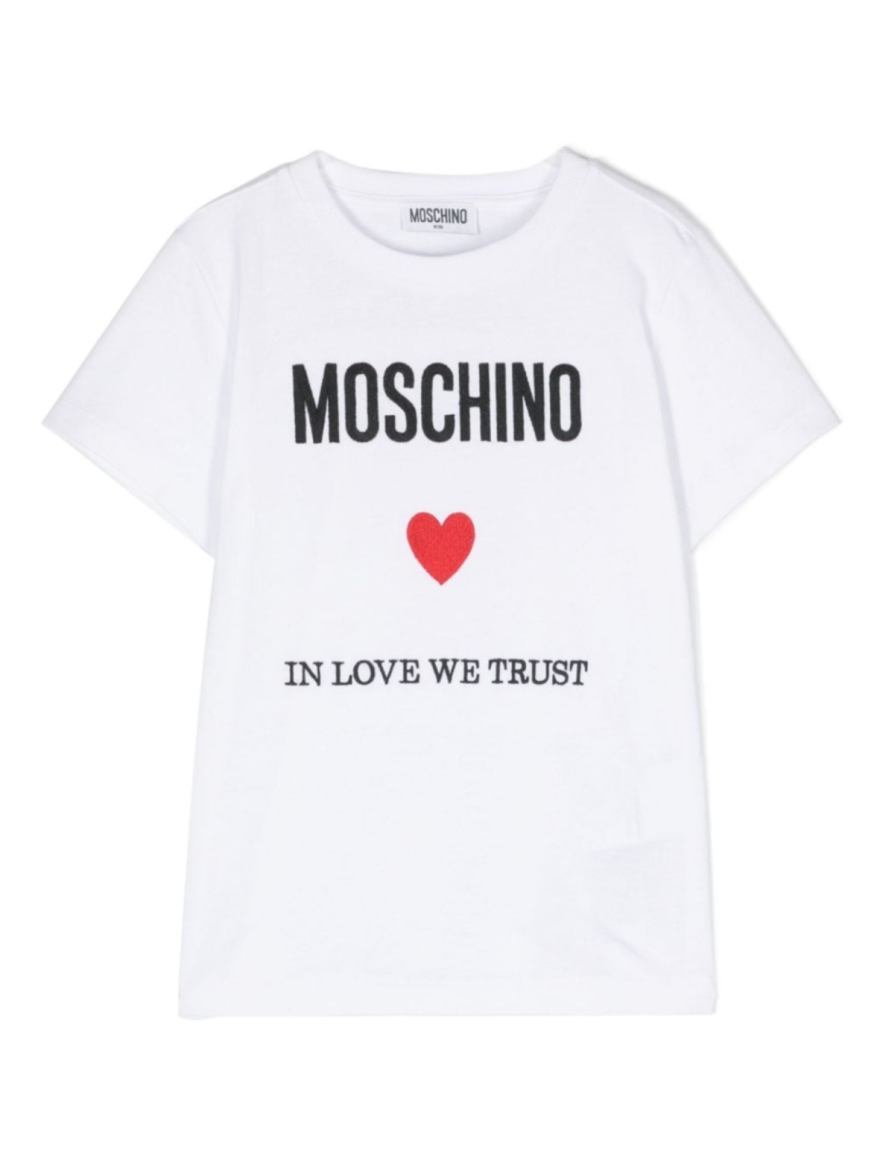 

Moschino Kids футболка с вышитым логотипом, белый