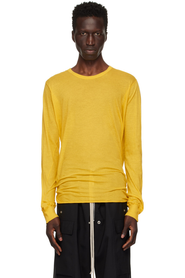 

Повседневная футболка Porterville с длинным рукавом Rick Owens, цвет lemon
