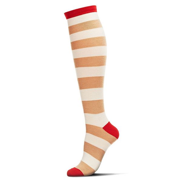 

Носки до колена с полосками в оттенках из смесового кашемира Memoi, Cuban Sand