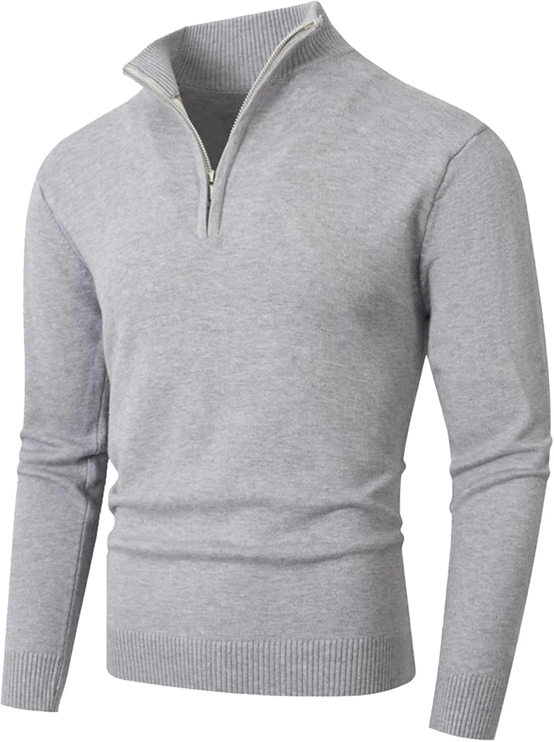 

Мужской свитер с воротником-стойкой Slim Fit на четверть молнии Maiyifu-GJ