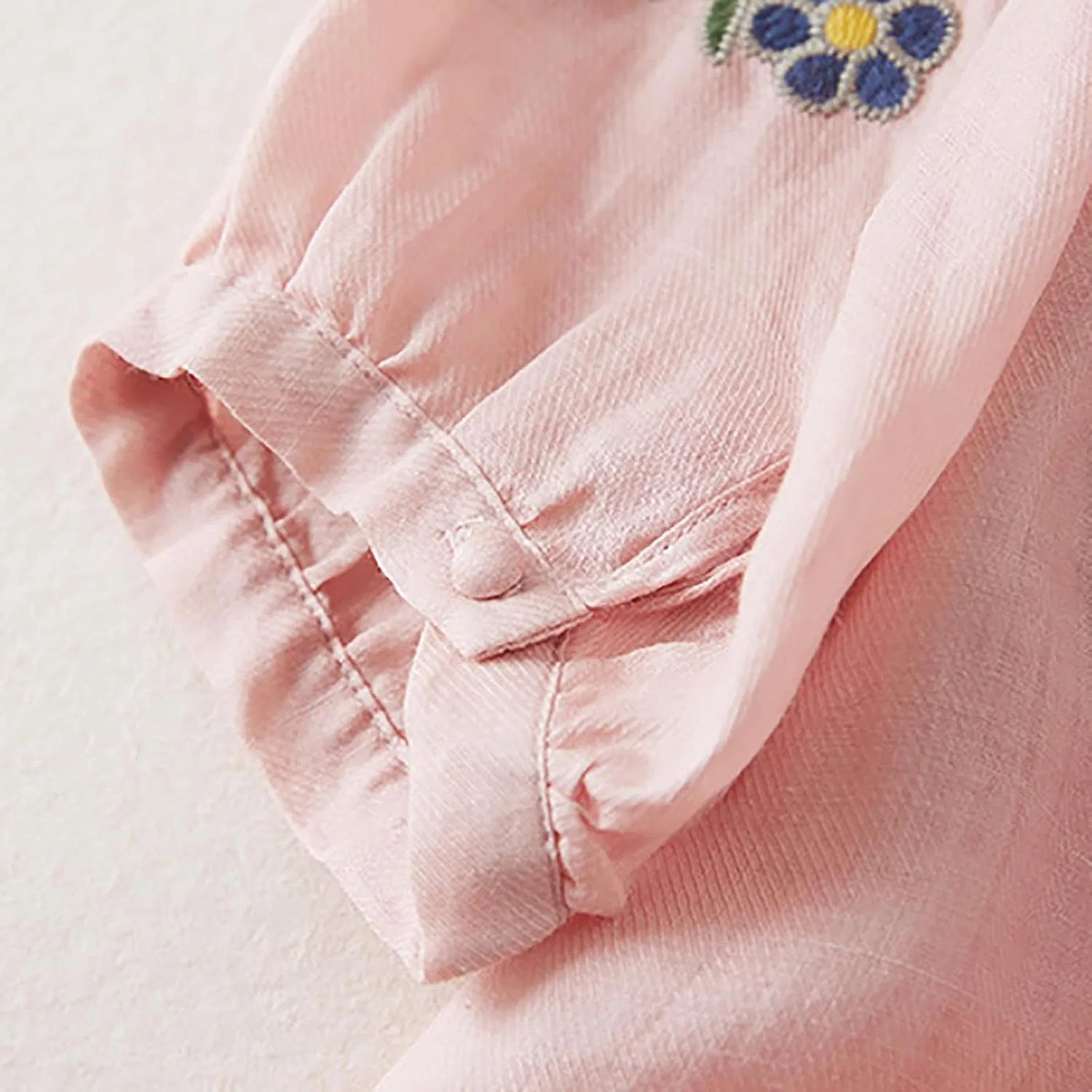 Блуза из льна и хлопка, Oversize, с цветочным принтом, розовый — фото 2